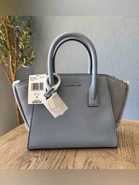 Michael Kors Avril Pale Blue Satchel-NWT